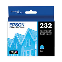 Epson T232220S (T232) Claria Ink, 165 Page-Yield, Cyan