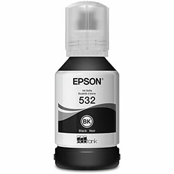Epson T532 Ink Bottle, Inkjet, Black, 6000 Pages, 120 mL, Extra High Yield, 1 Pack