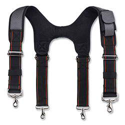 Ergodyne Arsenal 5560 Padded Tool Belt Suspenders, 36 in to 48 in Waist, 3 in Wide, Polyester, Gray
