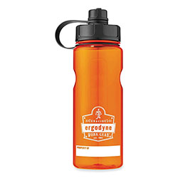 Ergodyne Chill-Its 5151 Plastic Wide Mouth Water Bottle, 34 oz, Orange