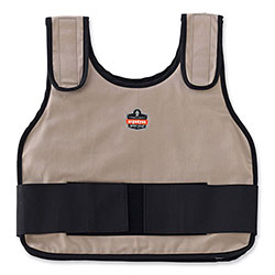 Ergodyne Chill-Its 6230 Standard Phase Change Cooling Vest with Packs, Cotton, Large/X-Large, Khaki