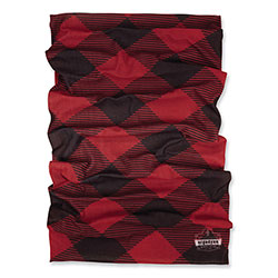 Ergodyne Chill-Its 6485 Multi-Band, Polyester, One Size Fits Most, Red Buffalo Plaid