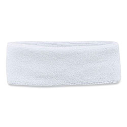 Ergodyne Chill-Its 6550 Head Terry Cloth Sweatband, Cotton Terry, One Size Fits Most, White