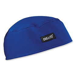 Ergodyne Chill-Its 6630 High-Performance Terry Cloth Skull Cap, Polyester, One Size Fits Most, Blue