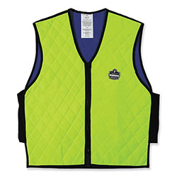 Ergodyne Chill-Its 6665 Embedded Polymer Cooling Vest with Zipper, Nylon/Polymer, 3X-Large, Lime