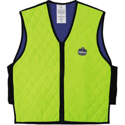 Ergodyne Chill-Its 6665 Embedded Polymer Cooling Vest with Zipper, Nylon/Polymer, X-Large, Lime