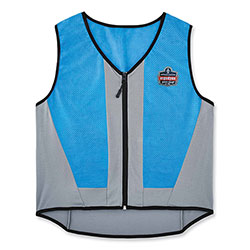 Ergodyne Chill-Its 6667 Wet Evaporative PVA Cooling Vest with Zipper, PVA, Medium, Blue