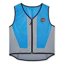 Ergodyne Chill-Its 6667 Wet Evaporative PVA Cooling Vest with Zipper, PVA, X-Large, Blue