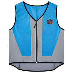 Ergodyne Chill-Its 6667 Wet Evaporative PVA Cooling Vest with Zipper, PVA, 3X-Large, Blue