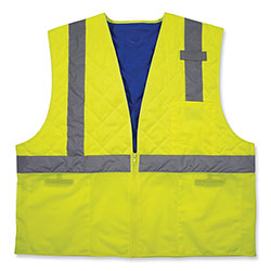 Ergodyne Chill-Its 6668 Class 2 Hi-Vis Safety Cooling Vest, Polymer, 2X-Large, Lime
