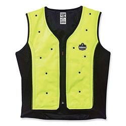 Ergodyne Chill-Its 6685 Premium Dry Evaporative Cooling Vest with Zipper, Nylon, Medium, Lime
