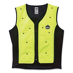 Ergodyne Chill-Its 6685 Premium Dry Evaporative Cooling Vest with Zipper, Nylon, 3X-Large, Lime