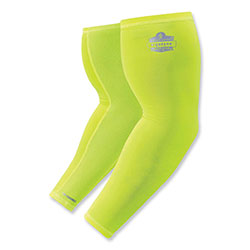 Ergodyne Chill-Its 6690 Performance Knit Cooling Arm Sleeve, Polyester/Spandex, Medium, Lime, 2 Sleeves