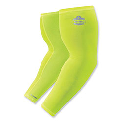 Ergodyne Chill-Its 6690 Performance Knit Cooling Arm Sleeve, Polyester/Spandex, Large, Lime, 2 Sleeves