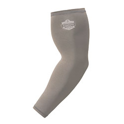 Ergodyne Chill-Its 6690 Performance Knit Cooling Arm Sleeve, Polyester/Spandex, Large, Gray, Pair