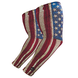 Ergodyne Chill-Its 6695 Sun Protection Arm Sleeves, Polyester/Spandex, X-Large/2X-Large, American Flag