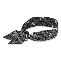 Ergodyne Chill-Its 6700 Cooling Bandana Polymer Tie Headband, One Size Fits Most, Skulls