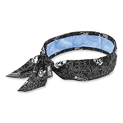 Ergodyne Chill-Its 6700CT Cooling Bandana PVA Tie Headband, One Size Fits Most, Skulls