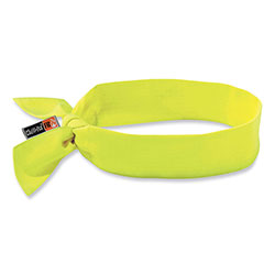 Ergodyne Chill-Its 6700FR Fire Resistant Cooling Tie Bandana Headband, One Size Fits Most, Lime