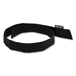 Ergodyne Chill-Its 6705 Cooling Embedded Polymers Hook and Loop Bandana Headband, One Size Fit Most, Black