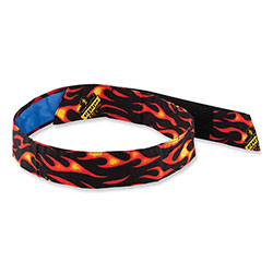Ergodyne Chill-Its 6705CT Cooling PVA Hook and Loop Bandana Headband, One Size Fits Most, Flames
