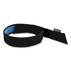 Ergodyne Chill-Its 6705CT Cooling PVA Hook and Loop Bandana Headband, One Size Fits Most, Black