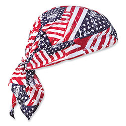 Ergodyne Chill-Its 6710 Cooling Embedded Polymers Tie Bandana Triangle Hat, One Size, Stars and Stripes