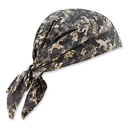 Ergodyne Chill-Its 6710 Cooling Embedded Polymers Tie Bandana Triangle Hat, One Size Fits Most, Camo