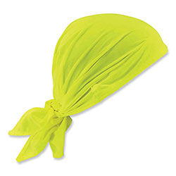 Ergodyne Chill-Its 6710 Cooling Embedded Polymers Tie Bandana Triangle Hat, One Size Fits Most, Lime