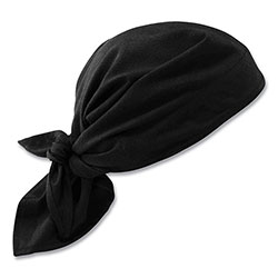 Ergodyne Chill-Its 6710 Cooling Embedded Polymers Tie Bandana Triangle Hat, One Size Fits Most, Black