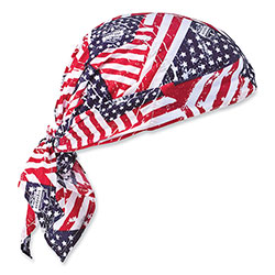 Ergodyne Chill-Its 6710CT Cooling PVA Tie Bandana Triangle Hat, One Size Fits Most, Stars and Stripes
