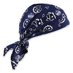 Ergodyne Chill-Its 6710CT Cooling PVA Tie Bandana Triangle Hat, One Size Fits Most, Navy Western