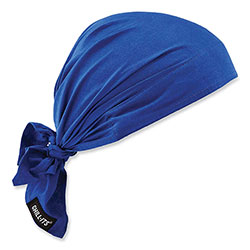 Ergodyne Chill-Its 6710CT Cooling PVA Tie Bandana Triangle Hat, One Size Fits Most, Solid Blue