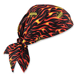 Ergodyne Chill-Its 6710CT Cooling PVA Tie Bandana Triangle Hat, One Size Fits Most, Flames