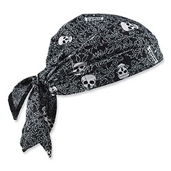 Ergodyne Chill-Its 6710CT Cooling PVA Tie Bandana Triangle Hat, One Size Fits Most, Skulls