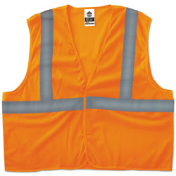 Ergodyne GloWear 8205HL Type R Class 2 Super Econo Mesh Vest, Orange, S/M