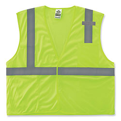Ergodyne GloWear 8210HL-S Single Size Class 2 Economy Mesh Vest, Polyester, X-Small, Lime