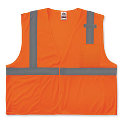 Ergodyne GloWear 8210HL-S Single Size Class 2 Economy Mesh Vest, Polyester, Small, Orange