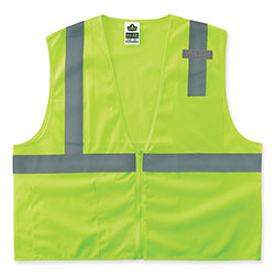 Ergodyne GloWear 8210Z Class 2 Economy Mesh Vest, Polyester, Lime, Small/Medium