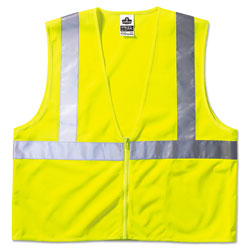 Ergodyne GloWear 8210Z Class 2 Economy Vest, Polyester Mesh, Large/X-Large, Lime