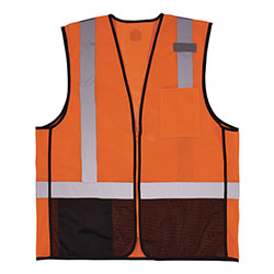 Ergodyne GloWear 8210Z Hi-Vis Class 2 Mesh Vest, Small to Medium, Orange