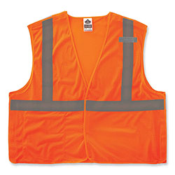 Ergodyne GloWear 8215BA Class 2 Economy Breakaway Mesh Vest, Polyester, X-Small, Orange