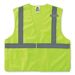 Ergodyne GloWear 8215BA Class 2 Economy Breakaway Mesh Vest, Polyester, X-Small, Lime