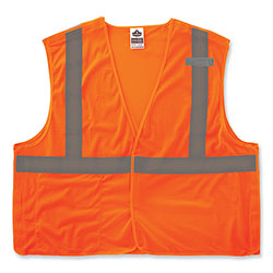 Ergodyne GloWear 8215BA-S Single Size Class 2 Economy Breakaway Mesh Vest, Polyester, Small, Orange
