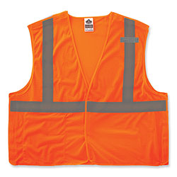 Ergodyne GloWear 8215BA-S Single Size Class 2 Economy Breakaway Mesh Vest, Polyester, 2X-Large, Orange