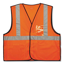 Ergodyne GloWear 8216BA Class 2 Breakaway Mesh ID Holder Vest, Polyester, 4X-Large/5X-Large, Orange
