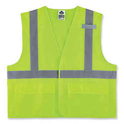 Ergodyne GloWear 8220HL Class 2 Standard Mesh Hook and Loop Vest, Polyester, Small/Medium, Lime