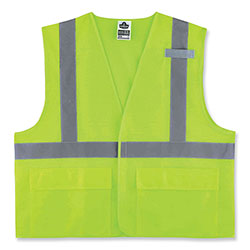 Ergodyne GloWear 8220HL Class 2 Standard Mesh Hook and Loop Vest, Polyester, 2X-Large/3X-Large, Lime