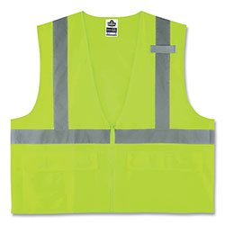 Ergodyne GloWear 8225Z Class 2 Standard Solid Vest, Polyester, Lime, 4X-Large/5X-Large