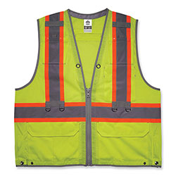 Ergodyne GloWear 8231TVK Class 2 Hi-Vis Tool Tethering Safety Vest Kit, Polyester, 2X-Large/3X-Large, Lime